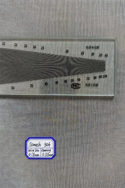 50 mesh SS304 wire mesh reference, 0.18 mm wire and 0.33 mm labeled opening