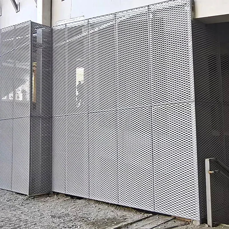 Aluminum expanded metal facade cladding panel for building exteriors
