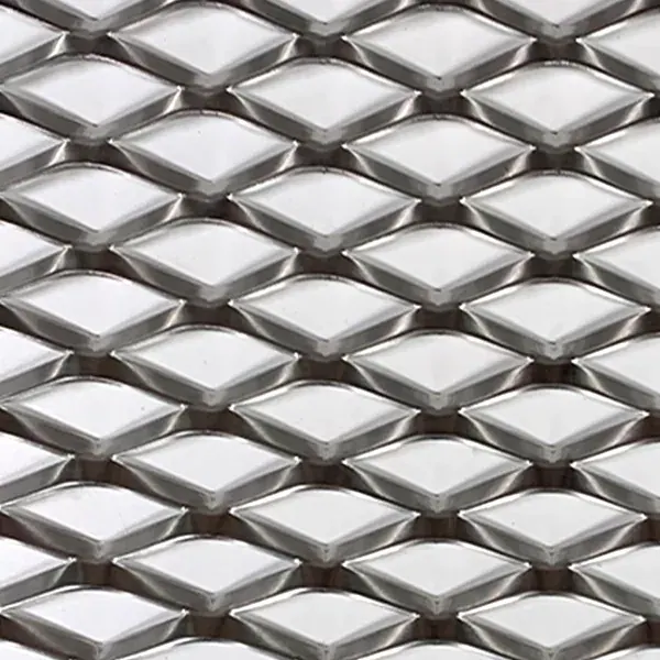 Aluminum expanded metal close-up