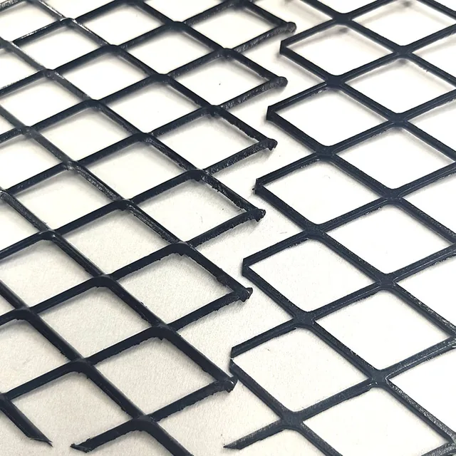 Black carbon steel expanded metal sheet with standard diamond openings