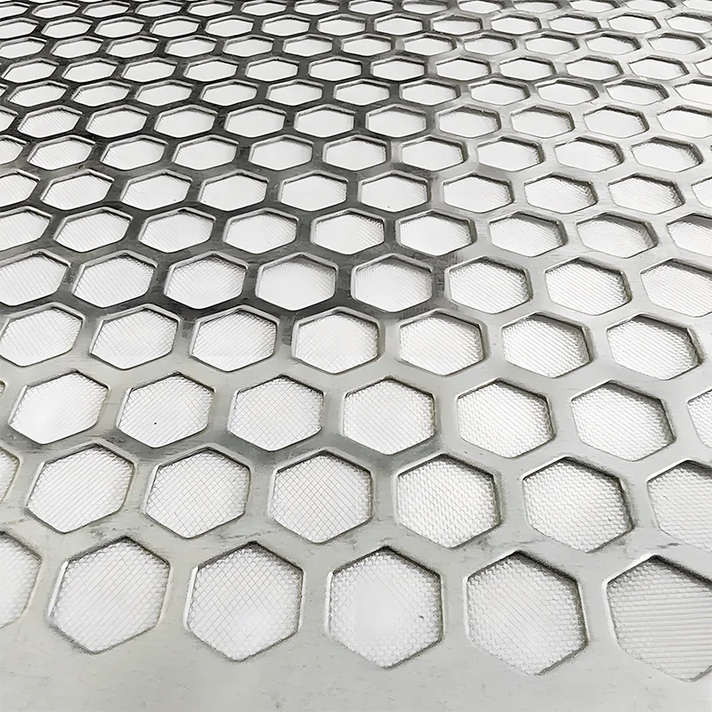 Hexagonal hole perforated metal sheet