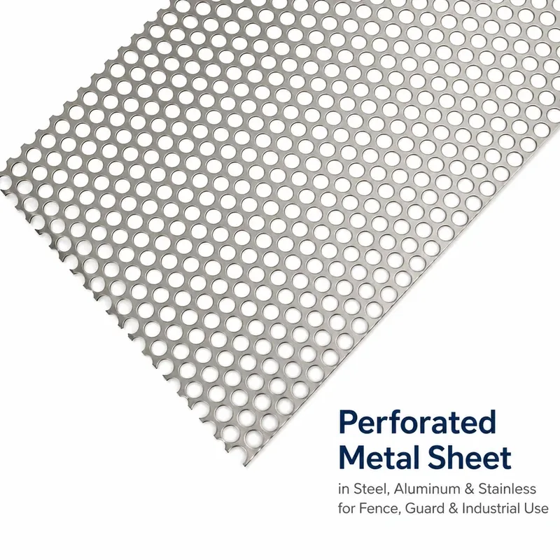 Perforated metal sheet with round holes