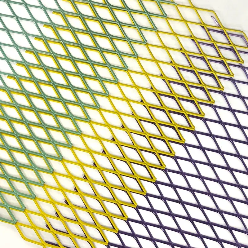 Powder coated aluminum expanded metal in custom colors