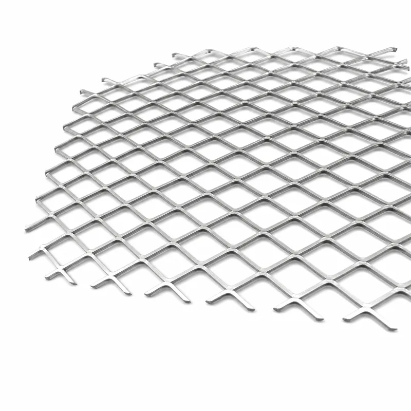 Stainless steel raised expanded metal sheet with diamond mesh openings