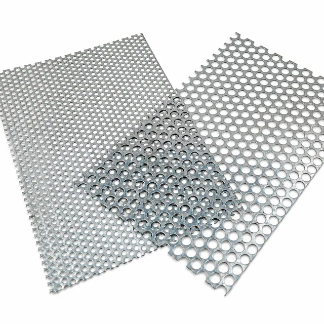 Galvanized steel perforated sheet product with round holes