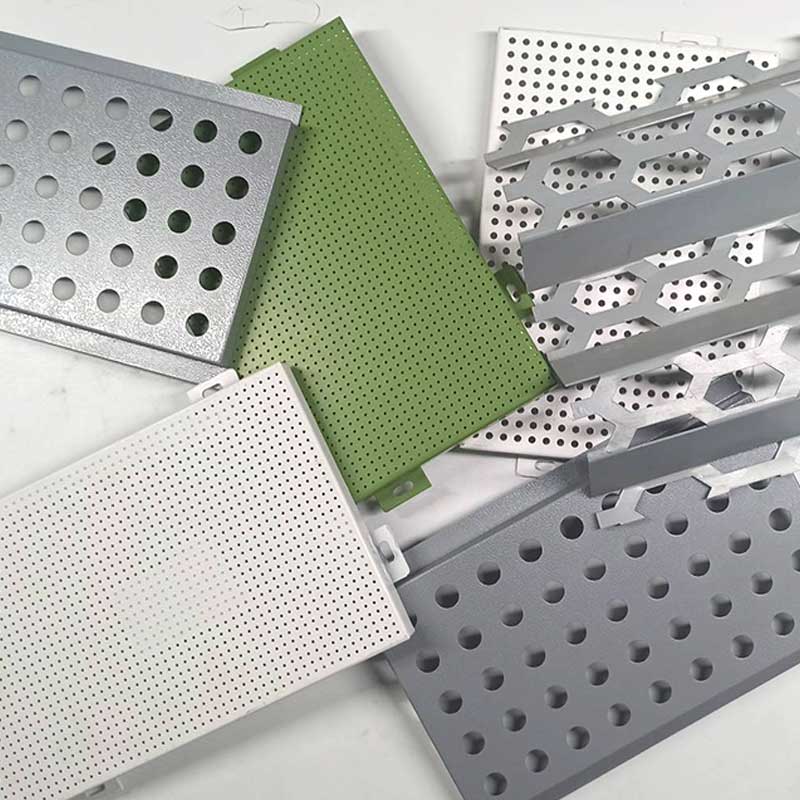 Aluminium perforated sheet panels in round, square and decorative hole patterns