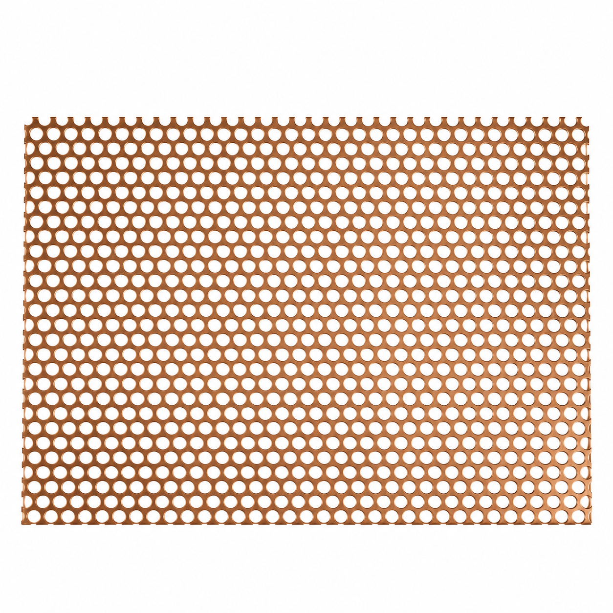 Copper perforated sheet with round hole pattern for custom architectural panels