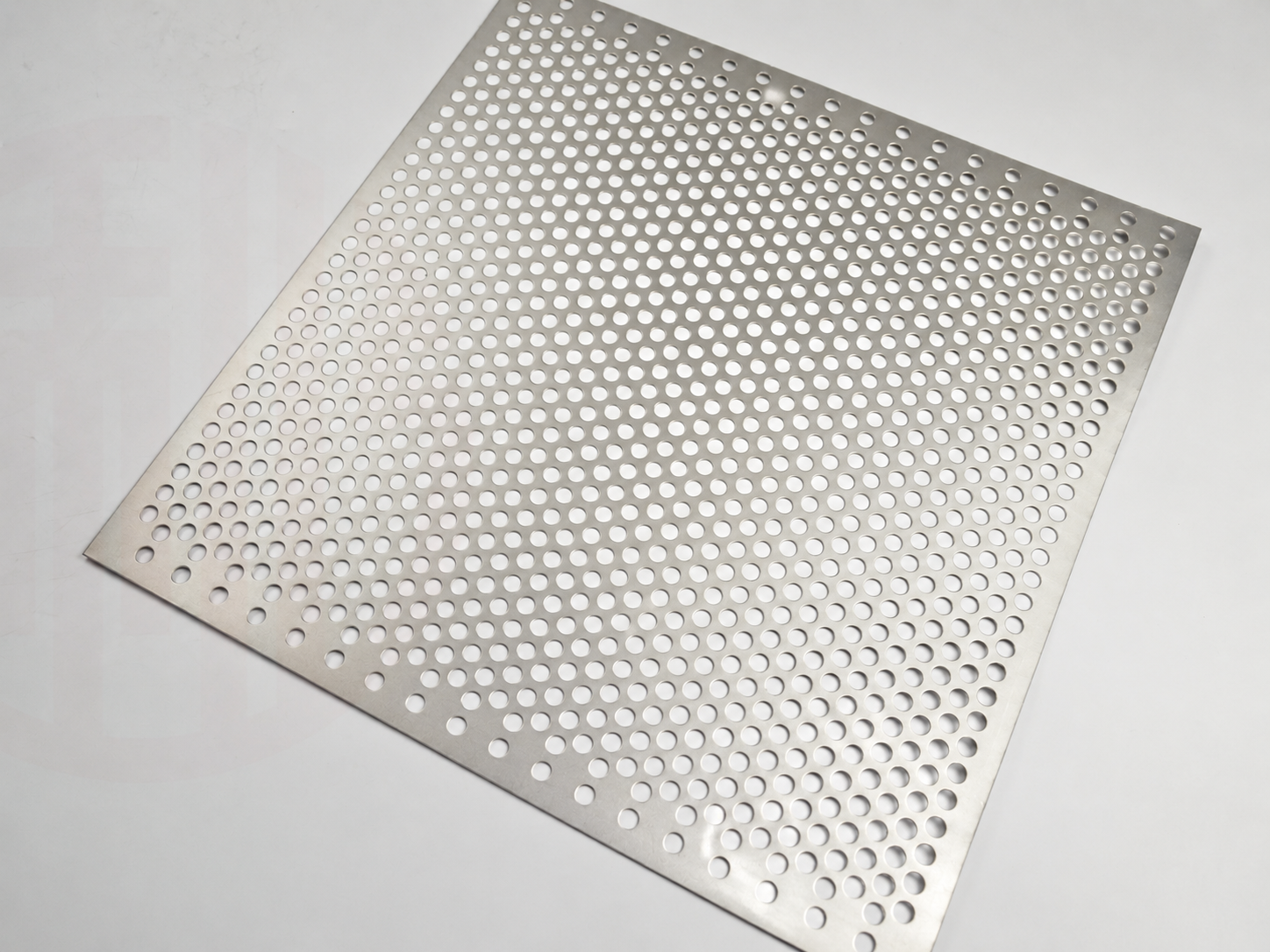 Flat nickel perforated sheet panel with round holes