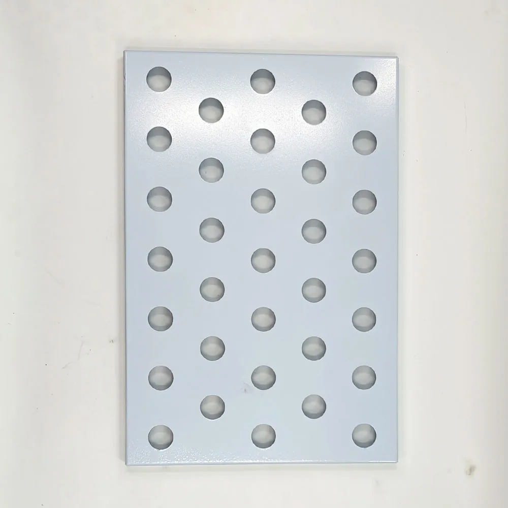 White powder-coated aluminium perforated sheet with round holes for ceiling and wall panels