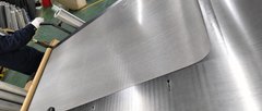 Close-up of 316 stainless steel woven wire mesh during final handling