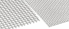 Stainless steel woven wire mesh sheets showing a plain weave structure